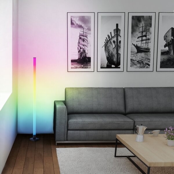 Lampadar LED RGBW dimabil Brilliant NEELE LED/6,5W/230V negru + telecomandă
