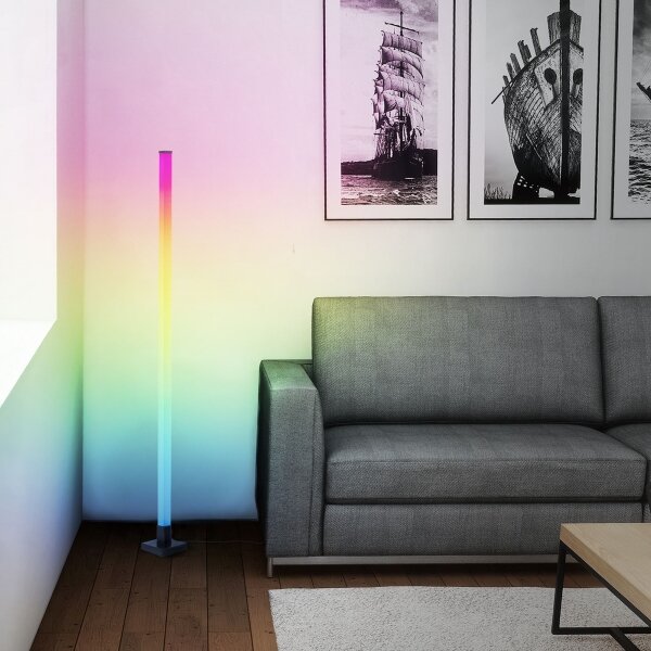 Lampadar LED RGBW dimabil Brilliant NEELE LED/6,5W/230V negru + telecomandă