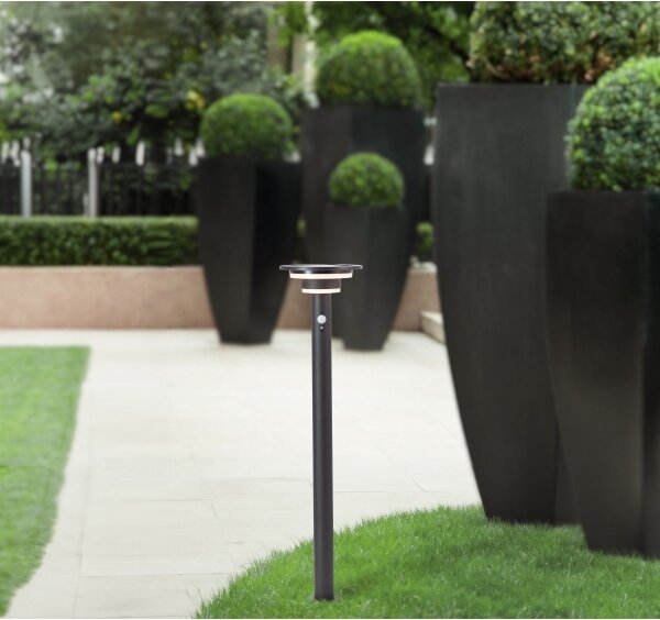 Lampă LED solară cu senzor Brilliant GARVINA LED/3W/3,7V 85 cm IP44 negru