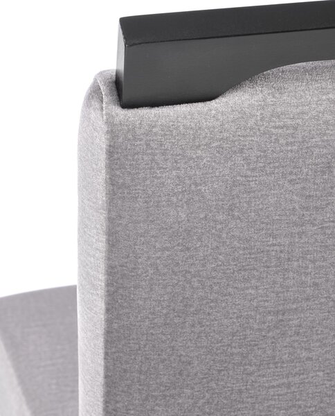 Scaun CLARION 2, gri/negru, stofa catifelata/lemn, 42x58x97 cm