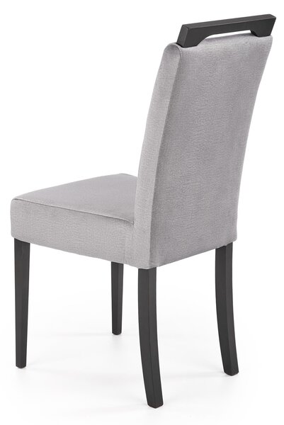 Scaun CLARION 2, gri/negru, stofa catifelata/lemn, 42x58x97 cm