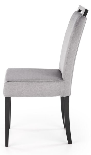Scaun CLARION 2, gri/negru, stofa catifelata/lemn, 42x58x97 cm