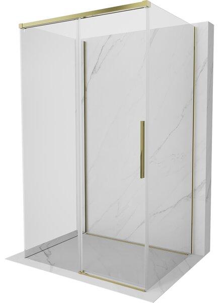 Mexen Rox-3S, cabină de duș cu 3 pereți 105 x 70 cm, sticlă transparentă de 8 mm, profil auriu, 8C2-105-070-50-00-3S