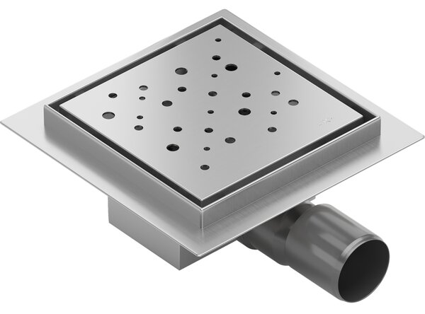 Mexen Flat-Q M12 rigolă de pardoseală pătrată 12 x 12 cm, inox - 1010412