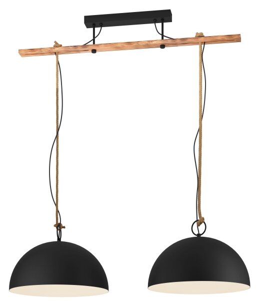 Lustră pe cablu Eglo 78444 HODSOLL 2xE27/40W/230V negru/maro