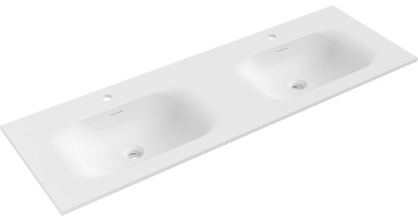 Mexen Vela, chiuvetă dublă pentru instalare încastrată 141 x 46,5 cm, alb mat, 25231401D