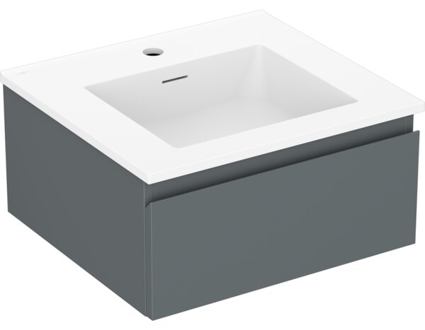 Mexen Orio, mobilier de baie 50 cm cu lavoar Otis, 1 sertar, grafit mat/alb mat, 91A10-05023-1-BF66-W18M01