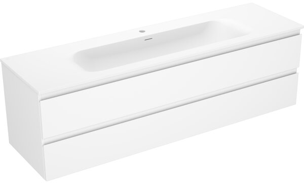 Mexen Orio, mobilier baie 160 cm cu lavoar Vela, 2 sertare, alb mat, 91A10-16047-2-BFF01-W23M01