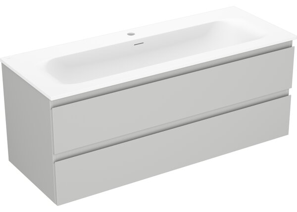 Mexen Orio, mobilier baie 120 cm cu lavoar Vela, 2 sertare, gri mat/alb mat, 91A10-12047-2-BFF62-W23M01