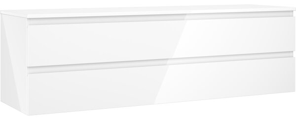 Mexen Orio, mobilier de baie 160 cm cu blat, 2 sertare, alb lucios, 91A10-16047-2-BFFC00