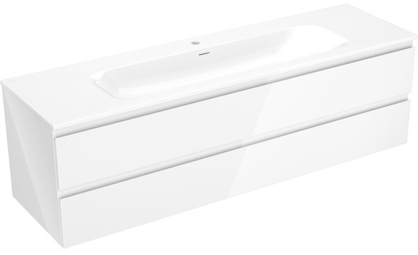 Mexen Orio, mobilier de baie 160 cm cu lavoar Vela, 2 sertare, alb lucios, 91A10-16047-2-BFF00-W23M00