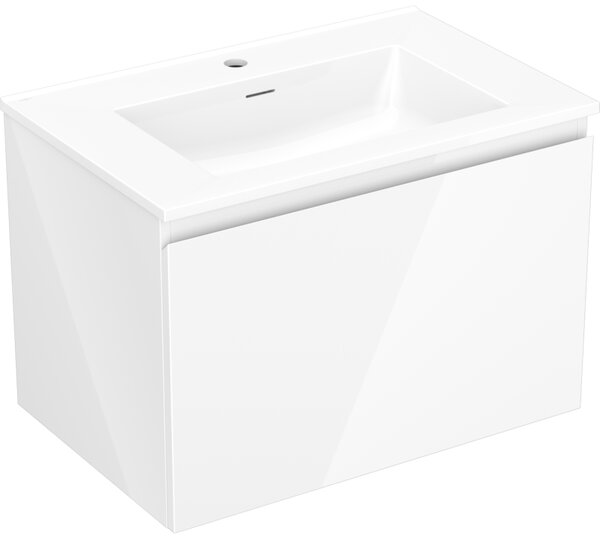 Mexen Orio, mobilier de baie 70 cm cu lavoar Otis, 1 sertar, alb lucios, 91A10-07047-1-BF00-W18M00
