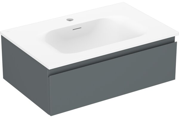 Mexen Orio, mobilier baie 70 cm cu lavoar Vela, 1 sertar, grafit mat/alb mat, 91A10-07023-1-BF66-W23M01