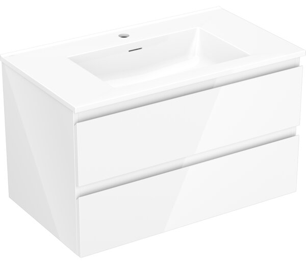 Mexen Orio, mobilier de baie 80 cm cu lavoar Otis, 2 sertare, alb lucios, 91A10-08047-2-BFF00-W18M00