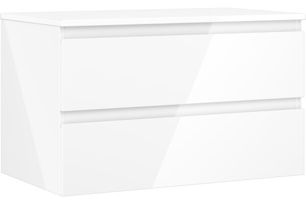 Mexen Orio, mobilier de baie 80 cm cu blat, 2 sertare, alb lucios, 91A10-08047-2-BFFC00
