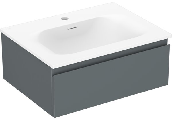 Mexen Orio, mobilier baie 60 cm cu lavoar Vela, 1 sertar, grafit mat/alb mat, 91A10-06023-1-BF66-W23M01