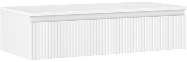 Mexen Rivel, mobilier de baie 100 cm cu blat, 1 sertar, canelat, alb mat, 91A20-10023-1-BFC01