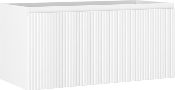 Mexen Rivel, mobilier baie 100 cm, 1 sertar, canelat, alb mat, 91A20-10047-1-BF01