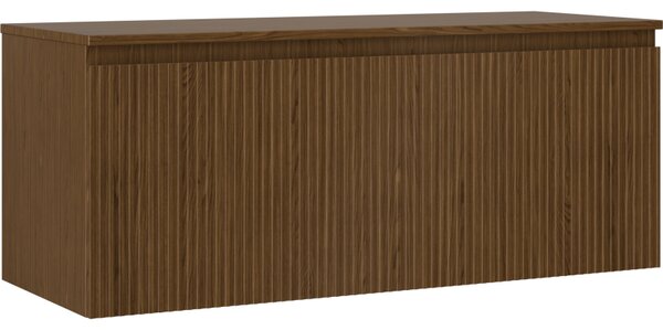 Mexen Rivel, mobilier de baie 120 cm cu blat, 1 sertar, canelat, nuc, 91A20-12047-1-BFC86