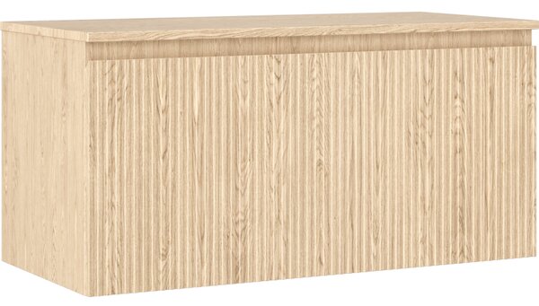 Mexen Rivel, mobilier de baie 100 cm cu blat, 1 sertar, canelat, stejar, 91A20-10047-1-BFC81