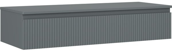 Mexen Rivel, mobilier baie 120 cm cu blat, 1 sertar, canelat, grafit mat - 91A20-12023-1-BFC66