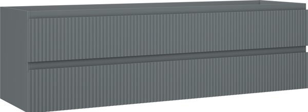 Mexen Rivel, mobilier baie 160 cm, 2 sertare, canelat, grafit mat, 91A20-16047-2-BFF66