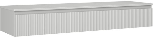 Mexen Rivel, mobilier baie 160 cm cu blat, 1 sertar, canelat, gri mat, 91A20-16023-1-BFC62
