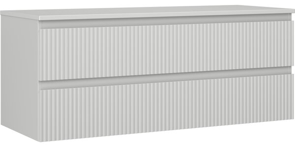 Mexen Rivel, mobilier de baie 120 cm cu blat, 2 sertare, canelat, gri mat, 91A20-12047-2-BFFC62