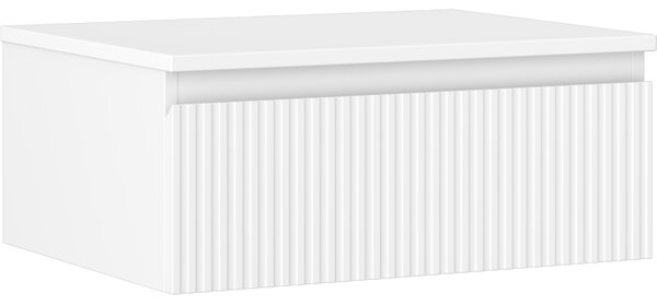Mexen Rivel, mobilier de baie 60 cm cu blat, 1 sertar, canelat, alb mat, 91A20-06023-1-BFC01