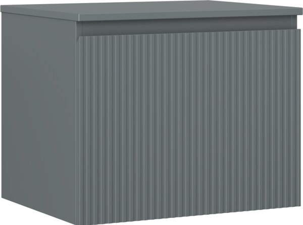 Mexen Rivel, mobilier de baie 60 cm cu blat, 1 sertar, canelat, grafit mat, 91A20-06047-1-BFC66