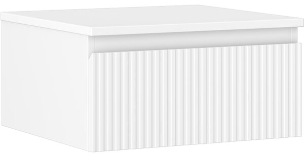 Mexen Rivel, mobilier de baie 50 cm cu blat, 1 sertar, canelat, alb mat, 91A20-05023-1-BFC01