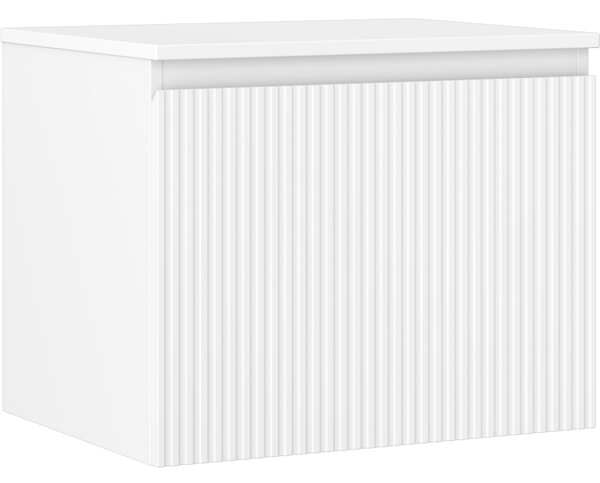 Mexen Rivel, mobilier de baie 60 cm cu blat, 1 sertar, canelat, alb mat, 91A20-06047-1-BFC01