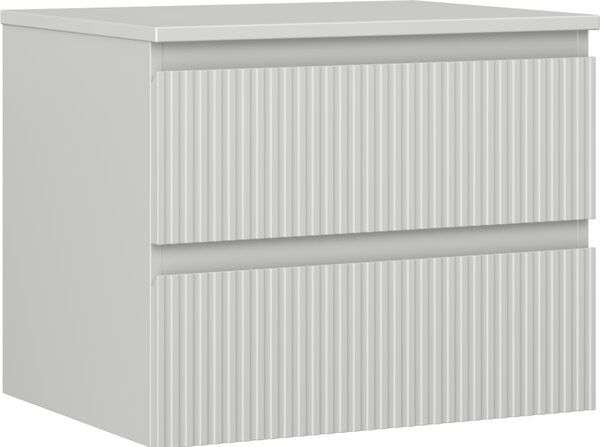Mexen Rivel, mobilier de baie 60 cm cu blat, 2 sertare, canelat, gri mat, 91A20-06047-2-BFFC62