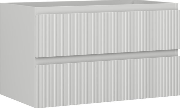 Mexen Rivel, mobilier baie 80 cm, 2 sertare, canelat, gri mat, 91A20-08047-2-BFF62