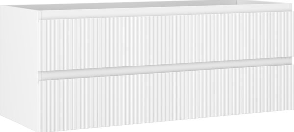 Mexen Rivel, mobilier de baie sub lavoar 120 cm, 2 sertare, canelat, alb mat, 91A20-12047-2-BFF01