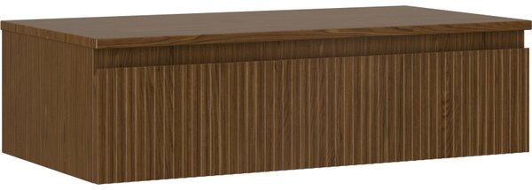 Mexen Rivel, mobilier baie 90 cm cu blat, 1 sertar, canelat, nuc, 91A20-09023-1-BFC86
