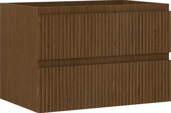 Mexen Rivel, mobilier de baie sub lavoar 70 cm, 2 sertare, canelat, nuc, 91A20-07047-2-BFF86