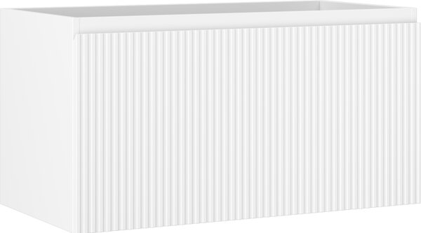Mexen Rivel, mobilier baie 90 cm, 1 sertar, canelat, alb mat, 91A20-09047-1-BF01