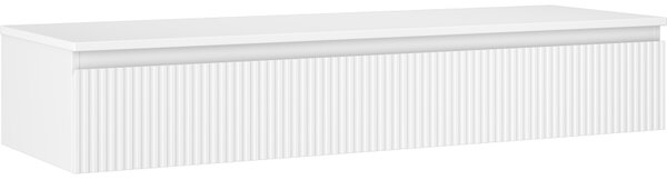 Mexen Rivel, mobilier de baie sub lavoar 140 cm cu partea superioară, 1 sertar, canelat, alb mat, 91A20-14023-1-BFC01