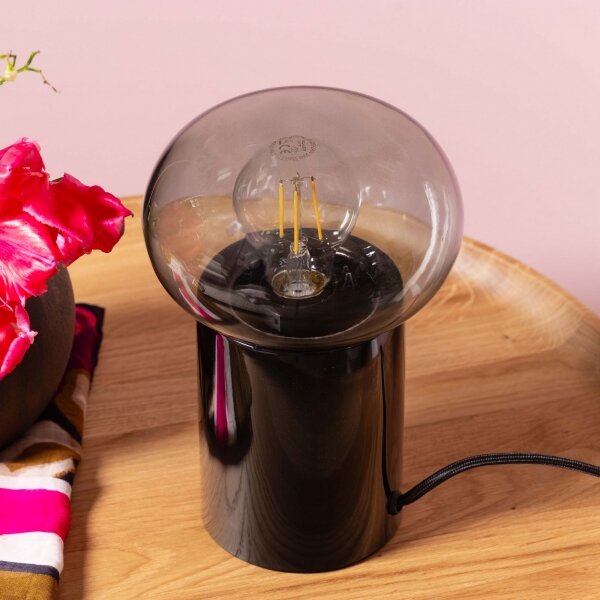 Lampă de masă Brilliant KNUT 1xE27/25W/230V negru/transparent