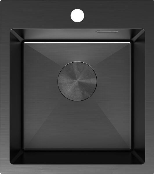 Chiuvetă Mexen Solix, din oțel inoxidabil cu 1 compartiment, 400 x 450 mm, neagră, 6401401000-70