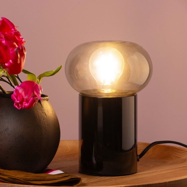 Lampă de masă Brilliant KNUT 1xE27/25W/230V negru/transparent