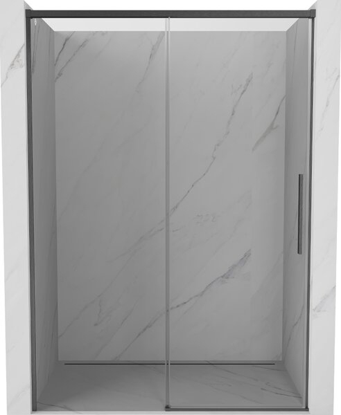 Mexen Rox, ușă glisantă de duș 140 ​​cm, sticlă transparentă de 8 mm, profil grafit periat, 8C2-140-000-66-00