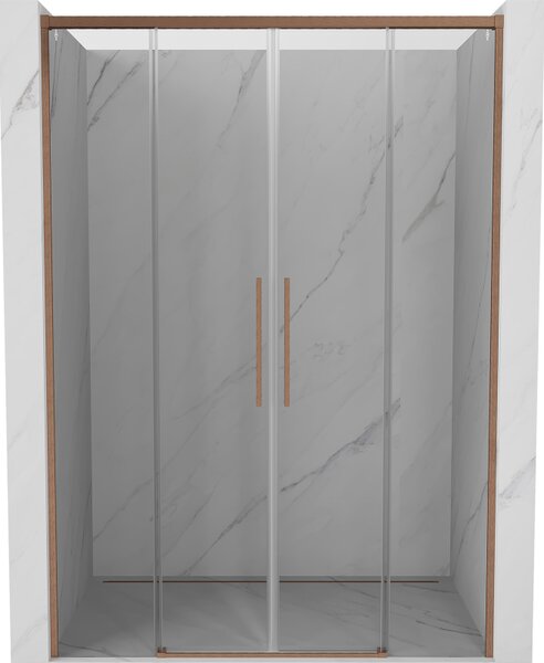 Mexen Rox, ușă glisantă de duș 140 ​​cm, sticlă transparentă de 8 mm, profil mat cupră, 8C2-140-002-65-00