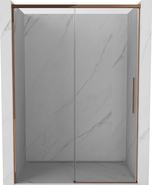 Mexen Rox, ușă glisantă de duș 155 cm, sticlă transparentă de 8 mm, profil auriu-roz, 8C2-155-000-60-00