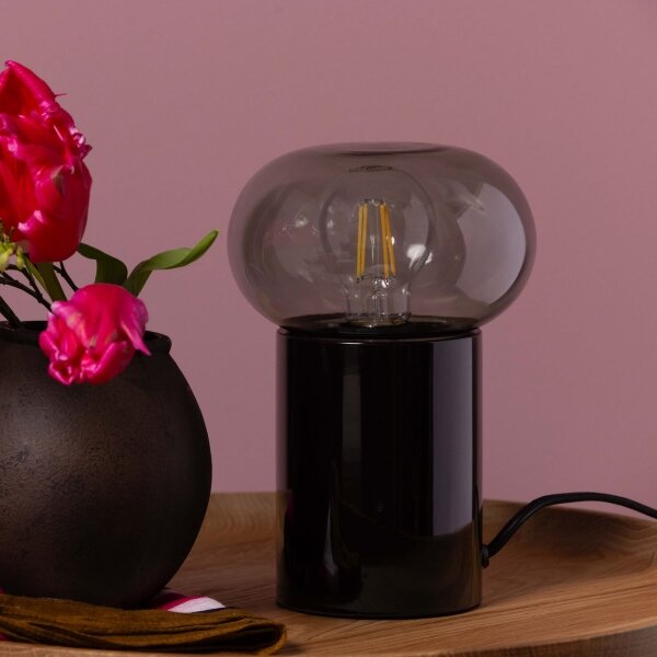 Lampă de masă Brilliant KNUT 1xE27/25W/230V negru/transparent