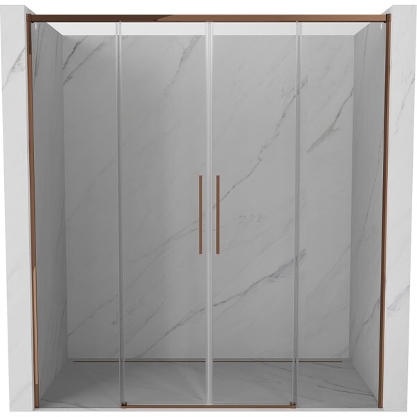 Mexen Rox, ușă glisantă de duș 170 cm, sticlă transparentă de 8 mm, profil auriu-roz, 8C2-170-002-60-00