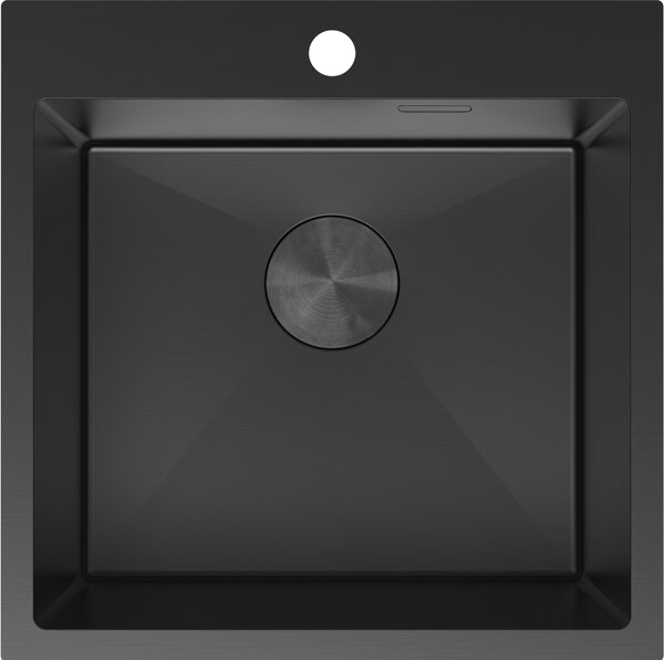Chiuvetă Mexen Solix, din oțel inoxidabil cu 1 compartiment, 500 x 500 mm, neagră, 6407501000-70