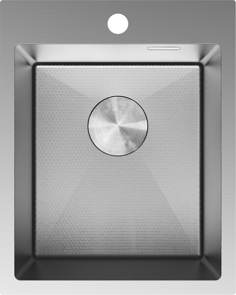 Chiuvetă Mexen Solix, din oțel inoxidabil cu 1 compartiment, 400 x 500 mm, oțel periat, model fagure, 6406401000-01HC