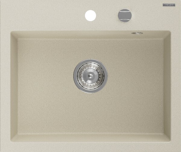 Mexen Oscar, chiuvetă granit cu 1 cameră 580x490x205 mm, bej, 6519581000-69